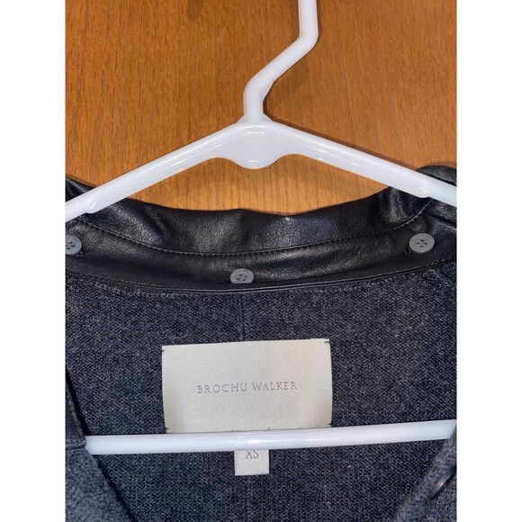 Brochu Walker Wool/Cashmere Sweater Removable Collar Charcoal Gray Women’s Sz XS - Picture 6 of 10